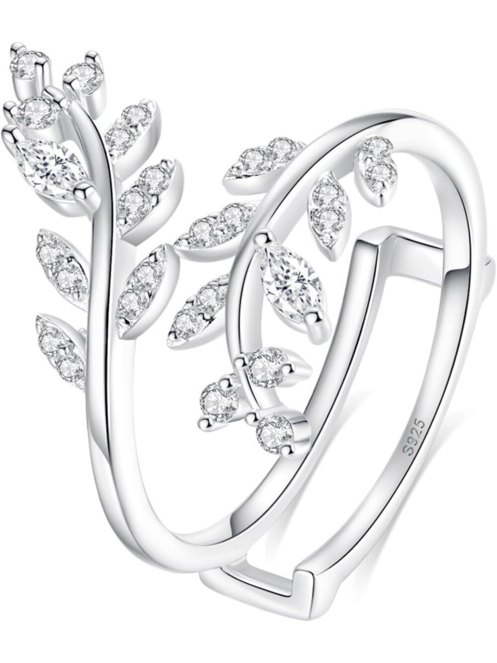 Stunning Moissanite Ring Enhancer, D Color VVS1 Marquise Cut, Adjustable Silver